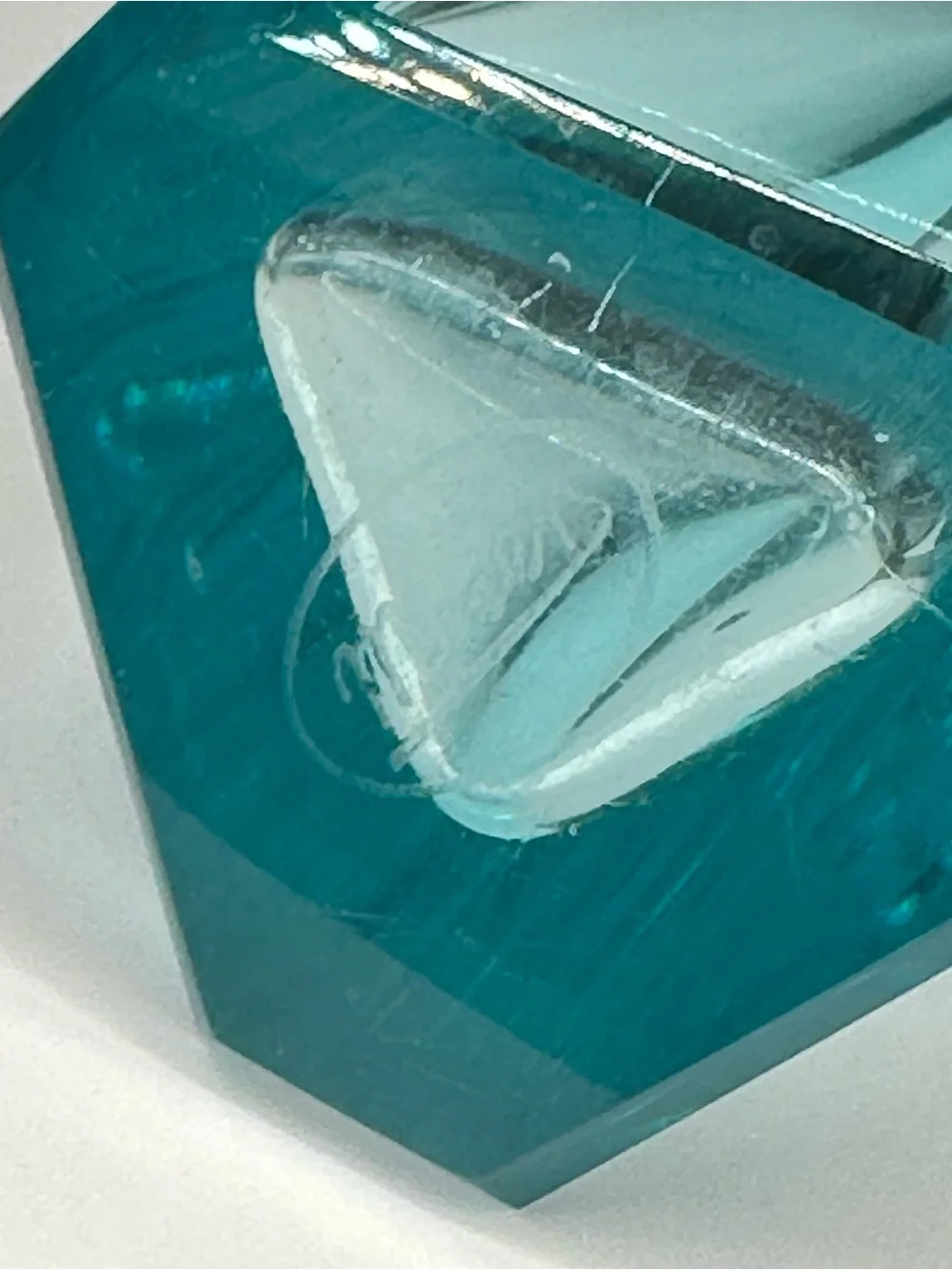 Vintage Moser Hand-Blown Aqua Crystal Faceted Vase – Karlovy Vary Czech Republic